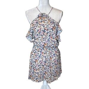American eagle AE cream floral print cold shoulder mini dress size XS
